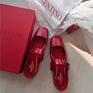 VLOGO locker leather ballet Pumps